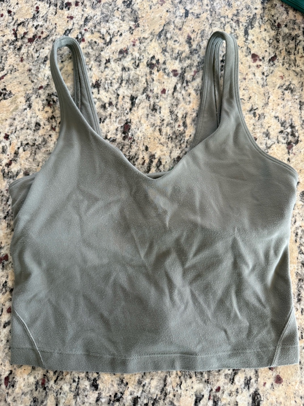 Lululemon align Olive Green crop Tank Top size 2